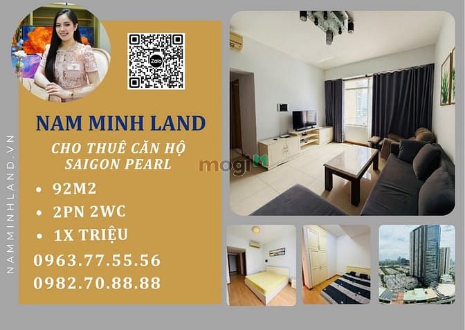 Căn hộ Saigon Pearl 92m² giá 20 triệu - Không gian sống đẳng cấp bên sông Sài Gòn!