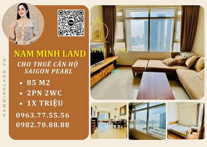 Căn hộ Saigon Pearl 85m² giá 22 triệu - Không gian sống đẳng cấp bên sông