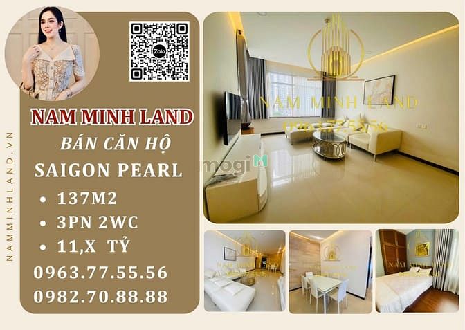 Căn hộ Saigon Pearl Bình Thạnh 137m² giá 11.5 tỷ - Đẳng cấp sống ven sông!