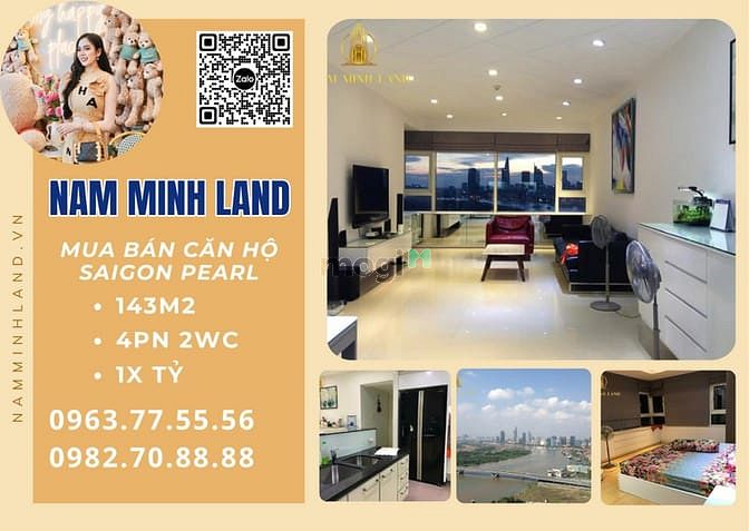 Căn hộ Saigon Pearl 143m² giá 15 tỷ - View sông tuyệt đẹp!