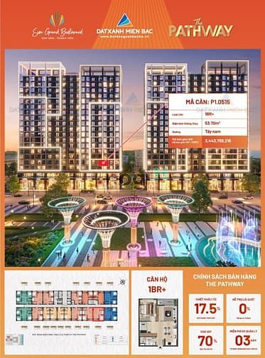 Căn Hộ 1PN+1 54m² giá 3.4 tỷ tại Sun Pathway - Cơ hội vàng!