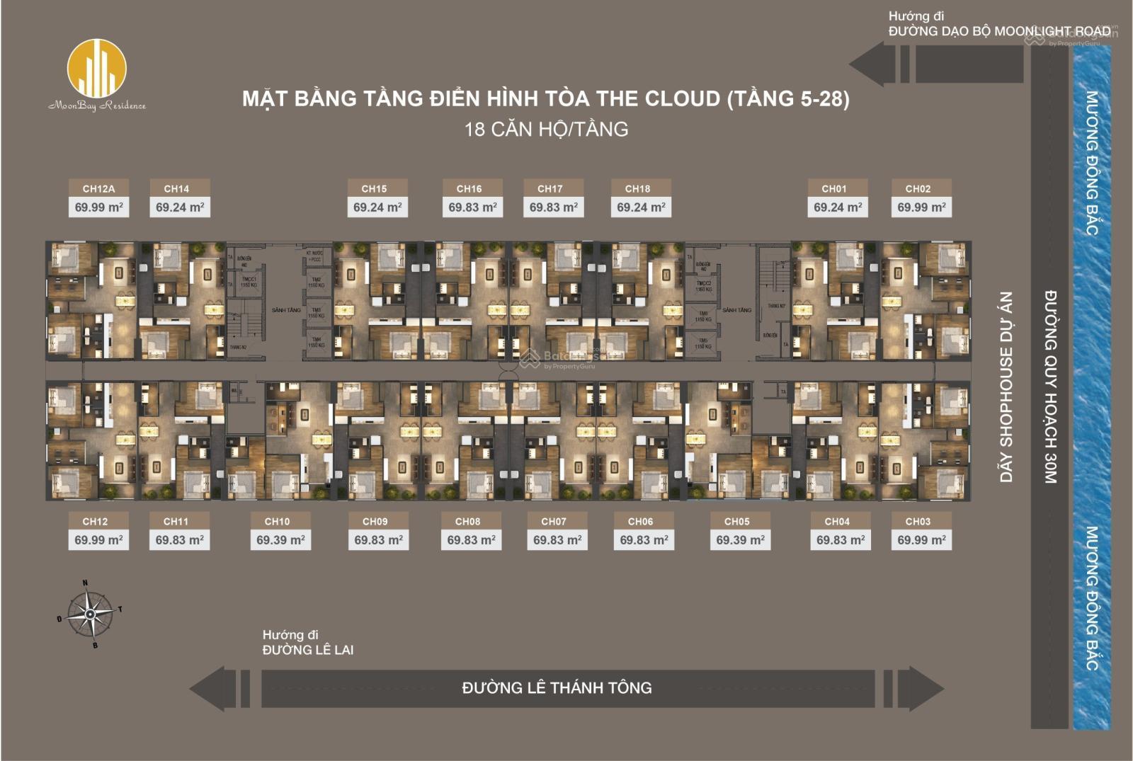 Chung cư Moonbay Residence Hải Phòng 69.69m² giá 1.55 tỷ - Tiềm năng đầu tư lớn!
