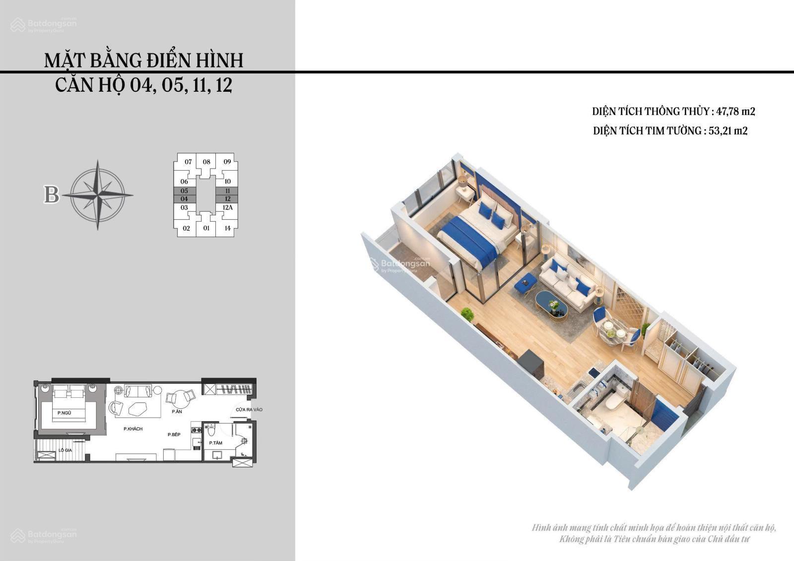 Căn hộ cao cấp 1PN hướng Nam tại BRG Hilton Hải Phòng - Giá 3.2 tỷ