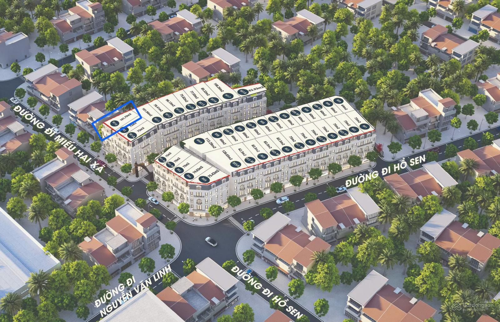 Bán căn townhouse 75m² đường Hồ Sen, 10.6 tỷ - Cơ hội vàng tại Hải Phòng!