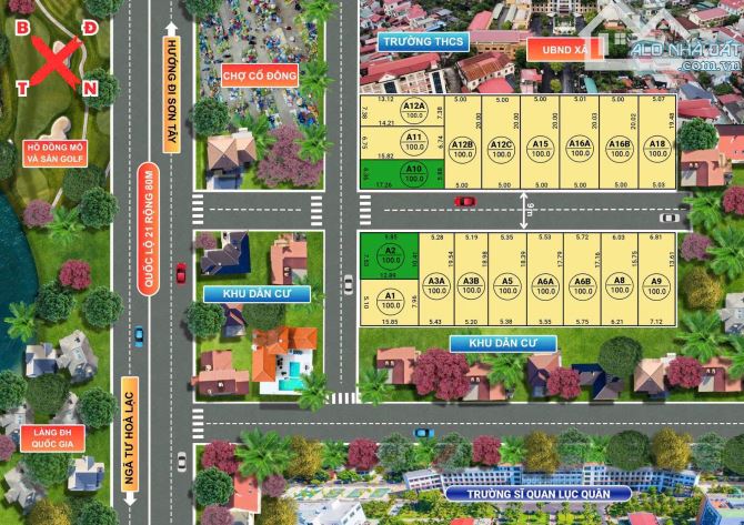 Bán đất 100m² gần Uỷ Ban Cổ Đông, Sơn Tây - Đường rộng 9m, giá cực tốt!