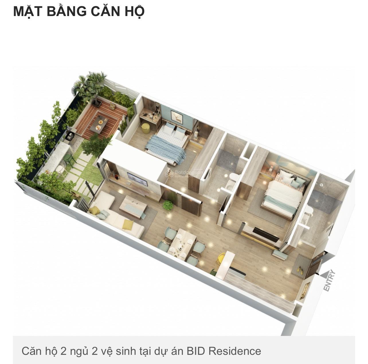 Căn hộ 2PN BID Residence 82m² giá 3.116 tỷ - Cơ hội hiếm có!