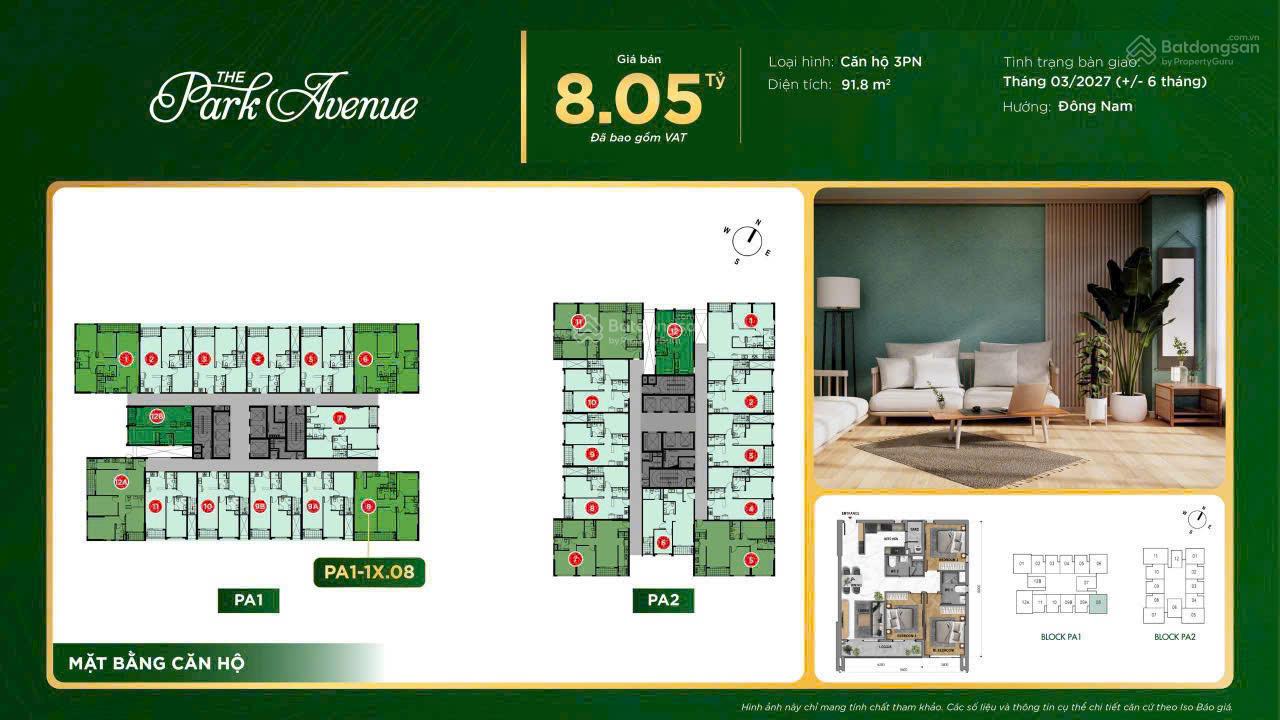 Căn hộ The Park Avenue 91.8m² giá 8.050 tỷ - Sống đẳng cấp Quận 11!
