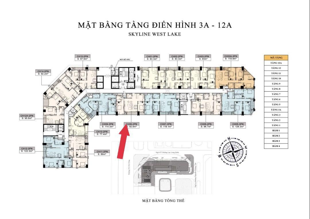 Căn hộ 2 ngủ 92m² giá 13.8 tỷ tại Skyline West Lake - Cơ hội hiếm có!