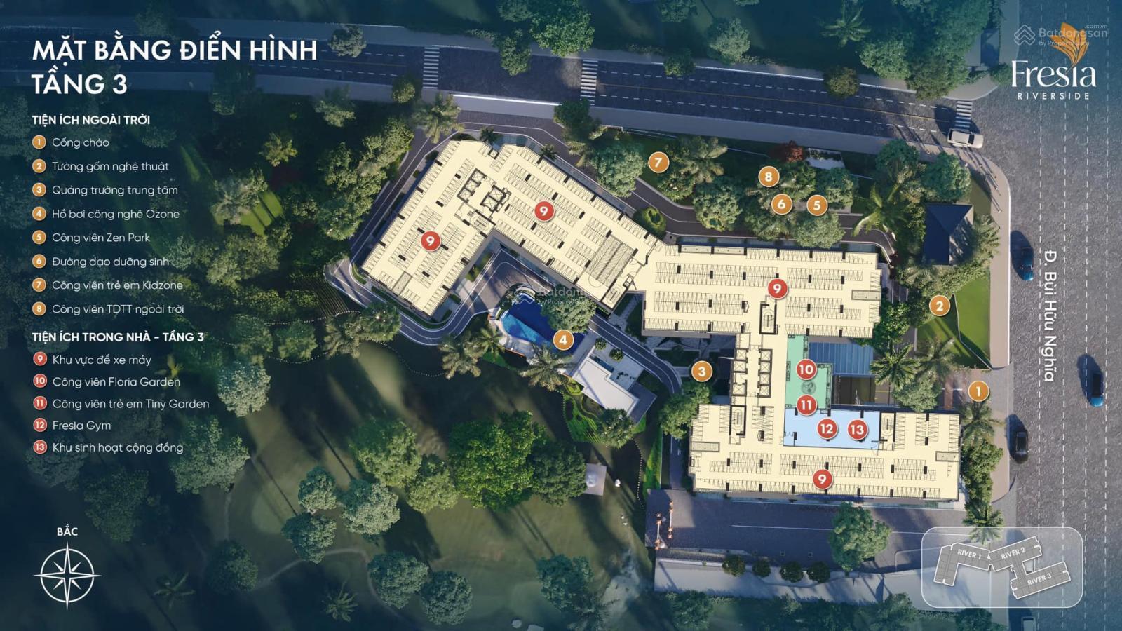 Căn hộ 2PN Fresia Riverside 59m² giá từ 1,7 tỷ - Cơ hội hiếm