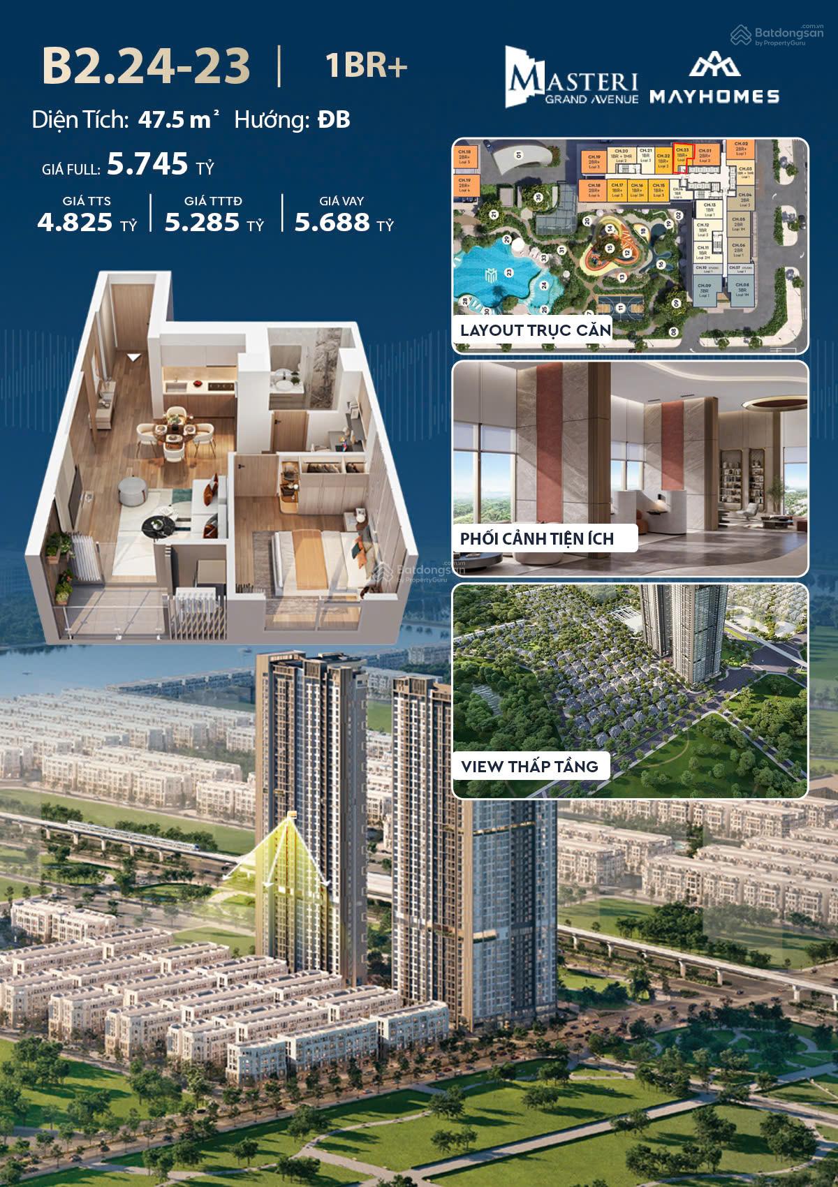 Căn hộ Grand Avenue 47.5m² giá 4.82 tỷ - Cơ hội vàng không thể bỏ lỡ!