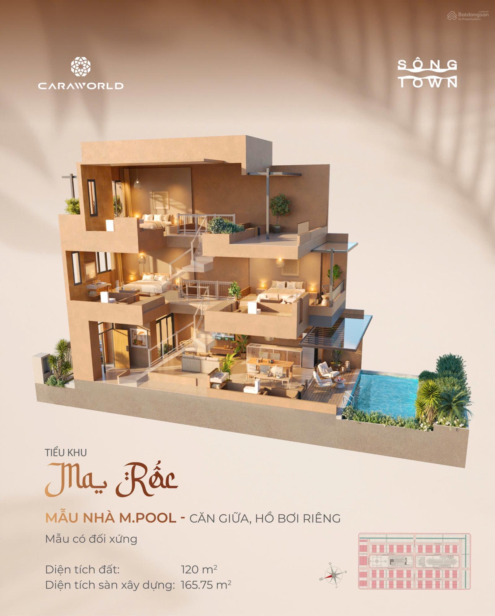 Nhà phố biển 120m² giá 5.9 tỷ Cam Ranh - Bể bơi riêng, sát sân bay!