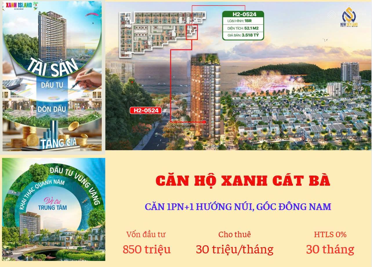 Căn hộ Xanh Island Cát Bà 50m² giá 3,5 tỷ - Không gian sống lý tưởng!