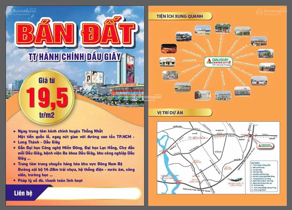 Đất nền Dầu Giây 100m² giá 1.52 tỷ - Cơ hội đầu tư sinh lời!