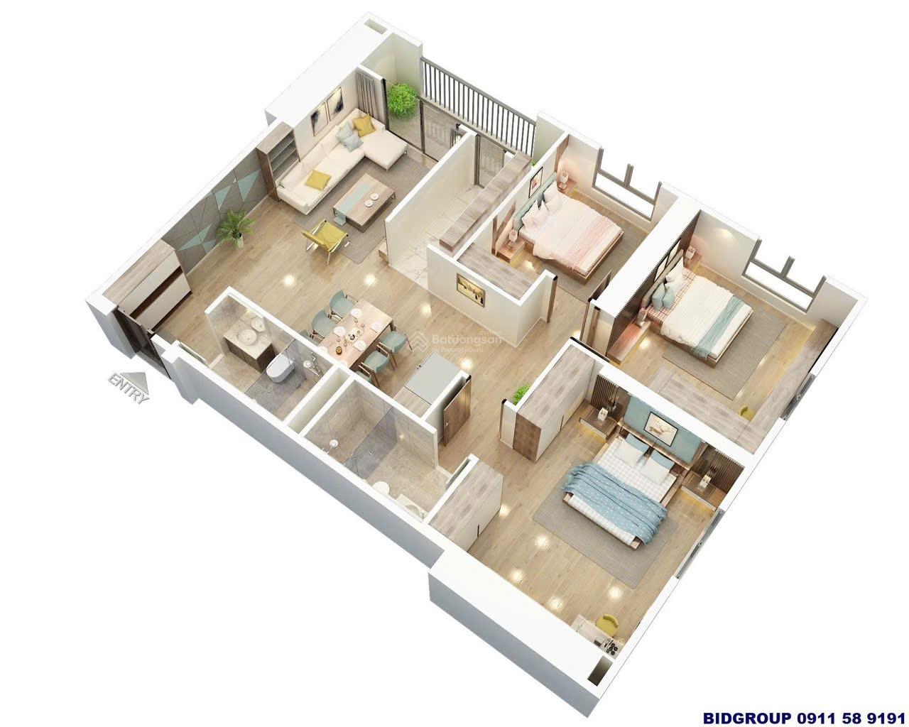 Căn hộ BID Residence 108m² giá 4.32 tỷ - Cơ hội hiếm có!