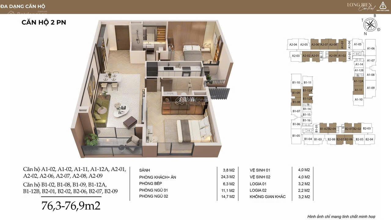 Căn hộ Taseco Long Biên Central 57m² giá 6.73 tỷ - Cơ hội đầu tư hấp dẫn!