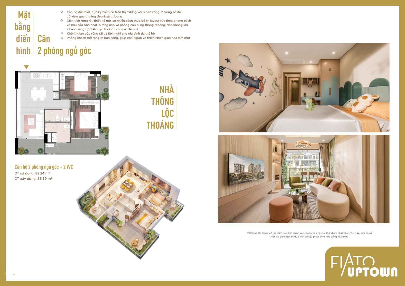 Căn hộ Fiato Uptown 82m² giá 4.2 tỷ - Cắt lỗ nhanh, cơ hội hiếm!