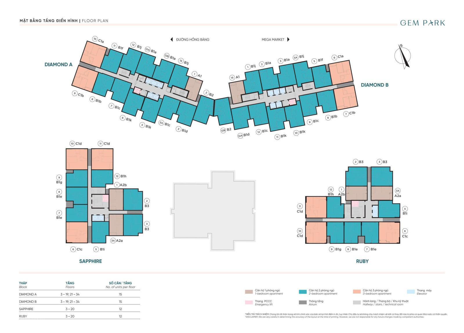 Căn hộ Gem Park Hải Phòng 70m² giá 2.73 tỷ - Cơ hội đầu tư hấp dẫn!
