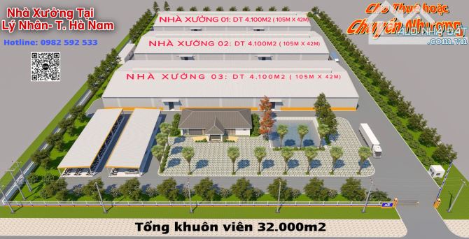 Cho thuê nhà xưởng 4.410m² tại Lý Nhân, Hà Nam - Cơ hội đầu tư hấp dẫn!