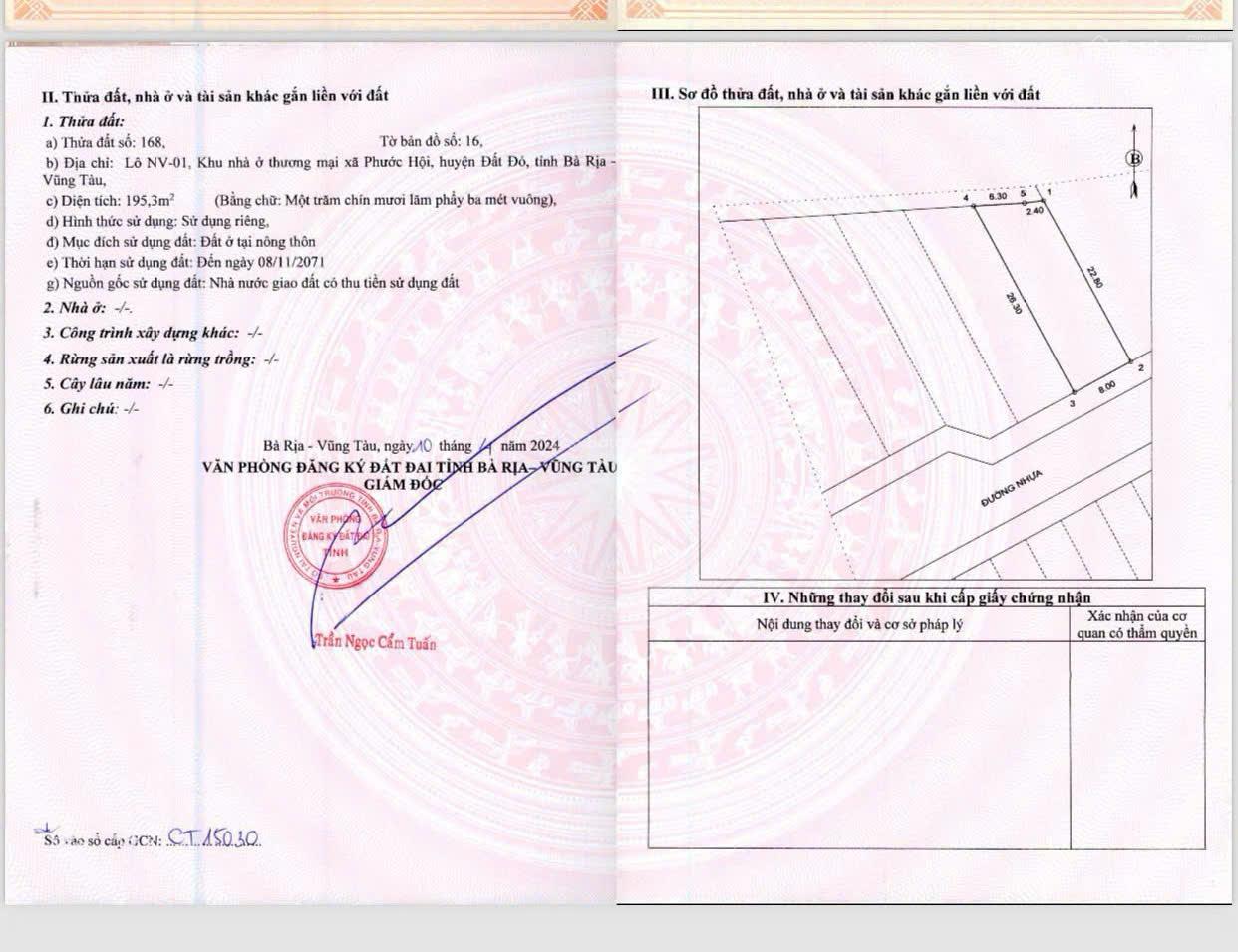Bán gấp lô đất 195m² giá 850 triệu tại Phước Hội - Cơ hội hiếm có!