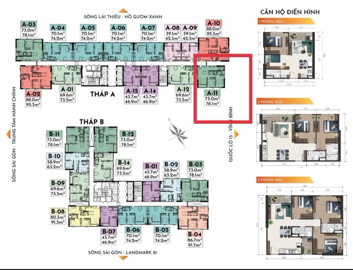 Căn hộ 2PN 2WC A&T Sky Garden 78m² giá 2.650 tỷ - Cơ hội hiếm!