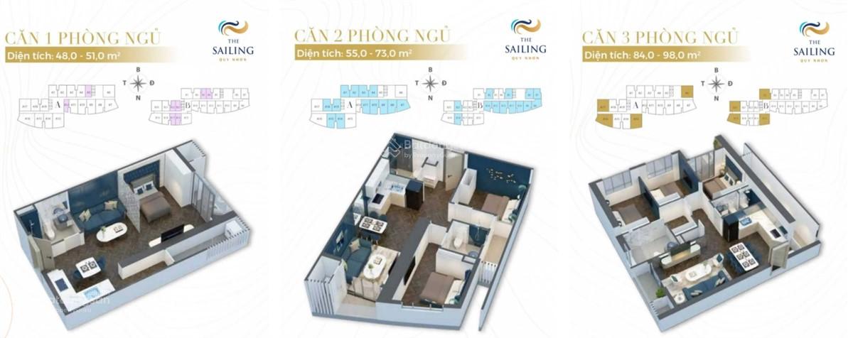 Căn hộ 1 phòng ngủ View biển Quy Nhơn 49.5m² giá 2.97 tỷ - Cơ hội hiếm có!