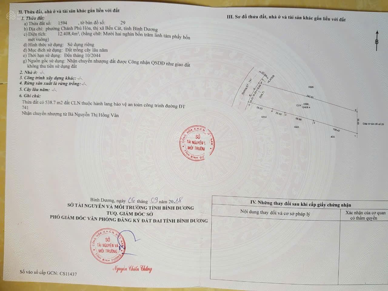 Đất mặt tiền ĐT 741 12.408m² giá 50 tỷ - Cơ hội đầu tư tuyệt vời!