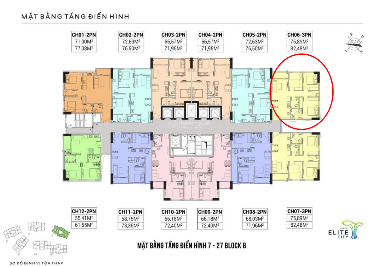 Căn hộ 3PN 66m² giá 1.65 tỷ - Cơ hội sở hữu tại Tecco Elite Thái Nguyên!