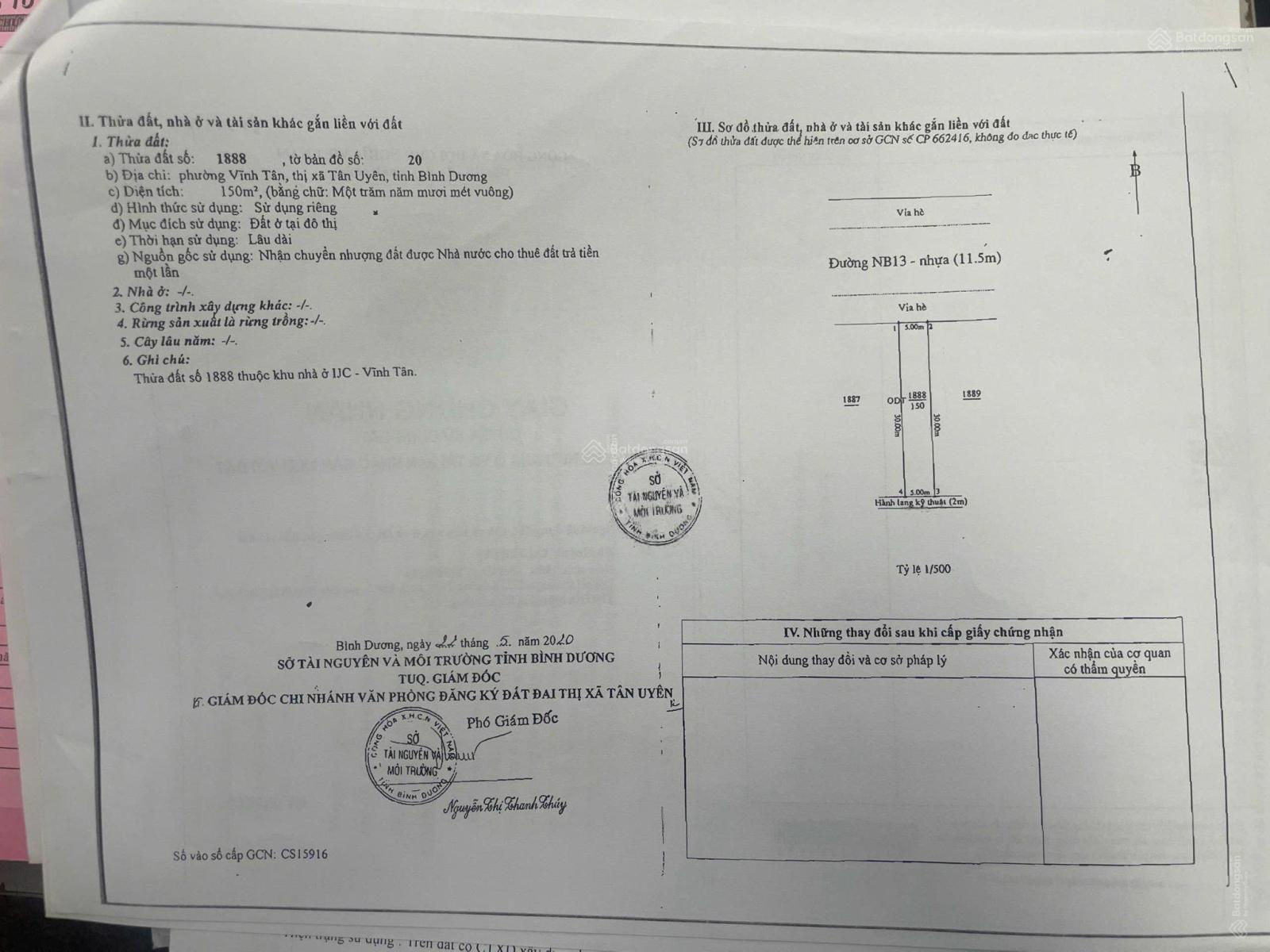 Đất nền 300m² giá 7,2 tỷ tại IJC@VSIP, Tân Uyên - Cơ hội vàng đầu tư!