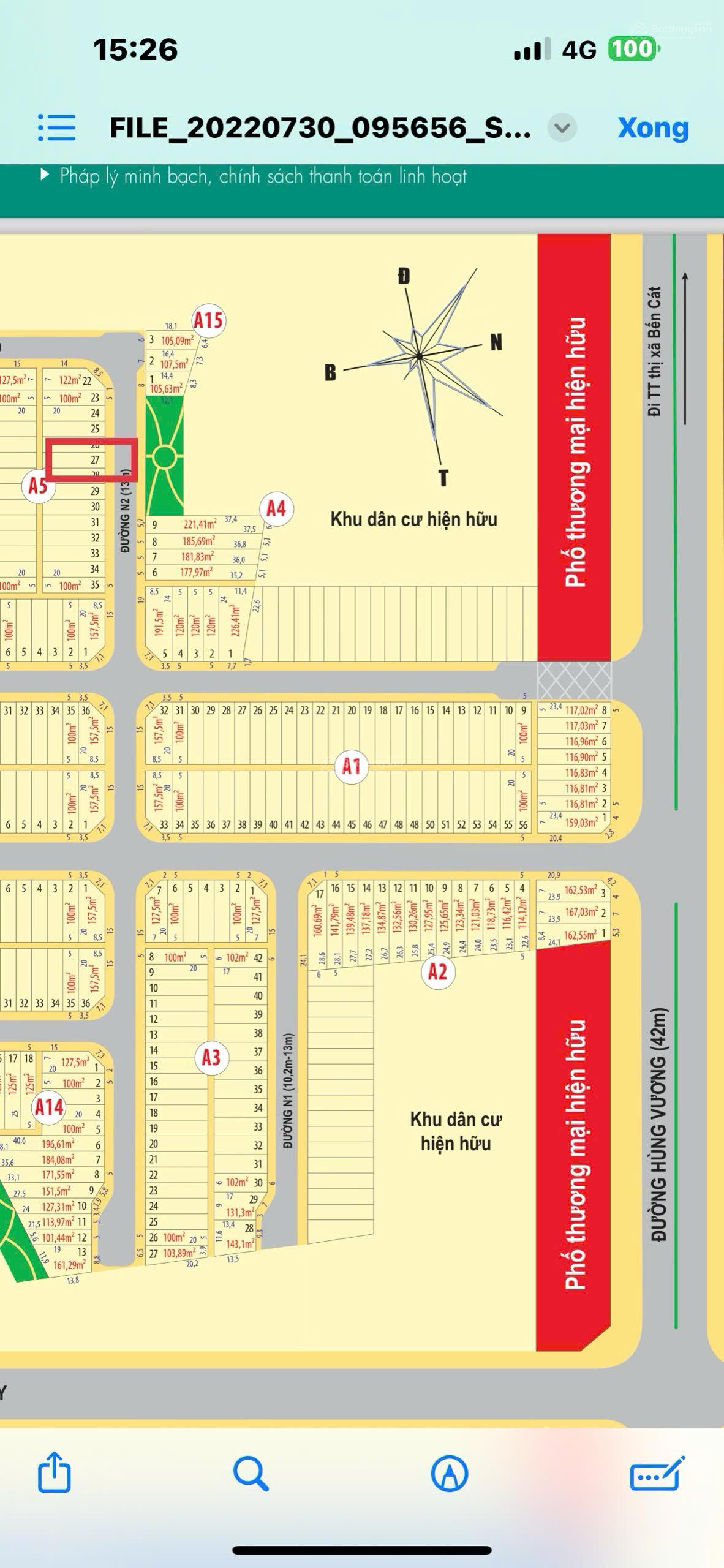 Đất nền Bến Cát Center City 2 100m² giá 1 tỷ - Cơ hội đầu tư hấp dẫn!