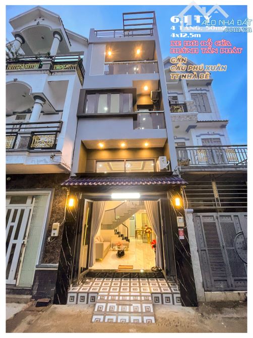 Nhà mới 4 tầng 50m² hẻm 6m Huỳnh Tấn Phát chỉ 6,1 tỷ - Cơ hội hiếm có!