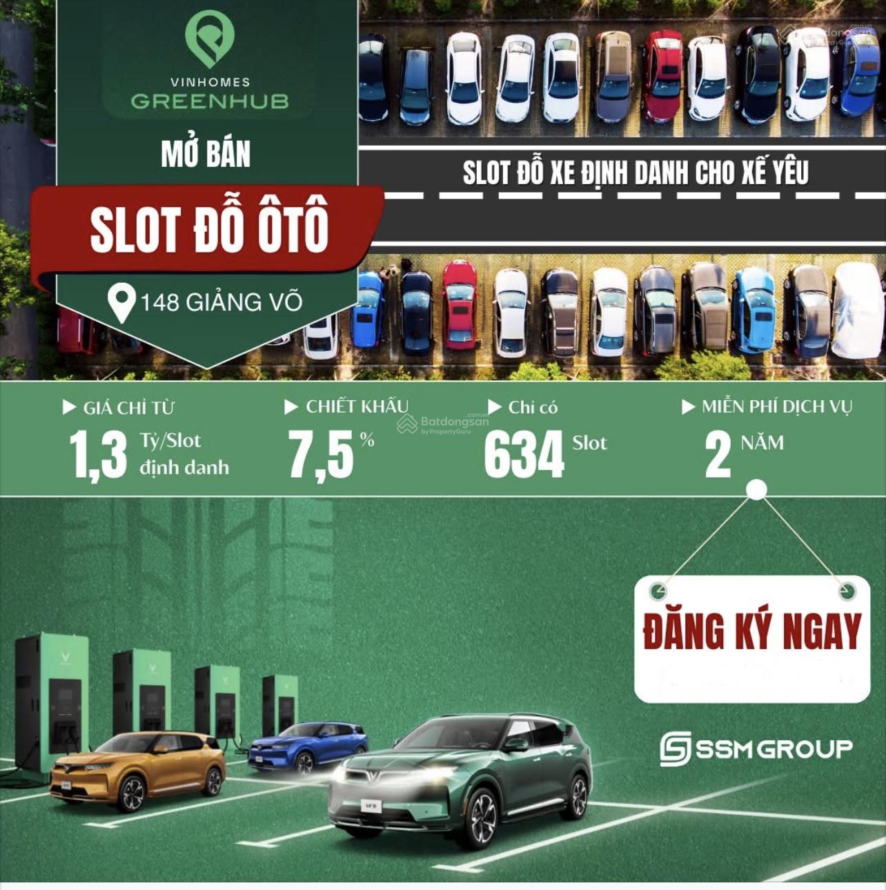 Slot đỗ ô tô định danh Vinhomes The Gallery 148 Giảng Võ - Chỉ từ 1,3 tỷ/Slot!