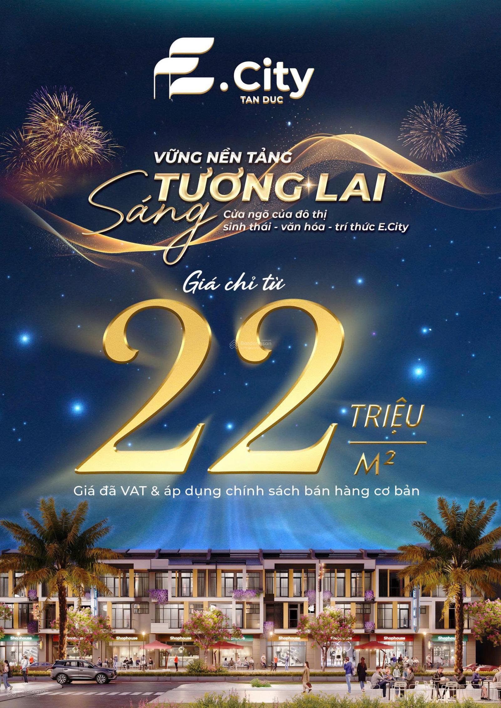 Đất nền E.City Tân Đức 120m² giá chỉ từ 25 triệu/m² - Cơ hội đầu tư sinh lời!