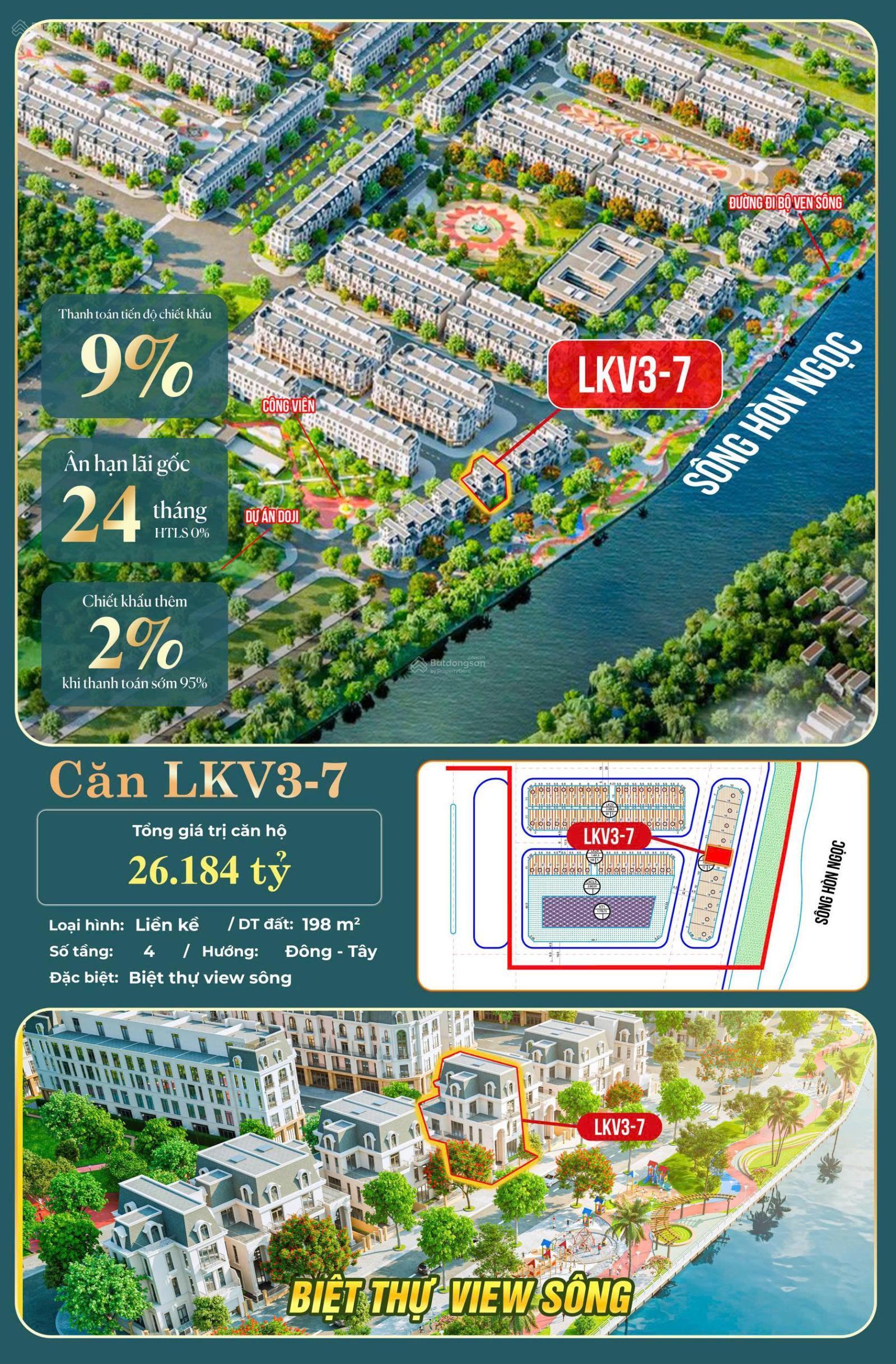 Sở hữu ngay 5 căn biệt thự siêu VIP 2 mặt tiền view sông Hòn Ngọc thơ mộng tại Hoàng Huy Green River
