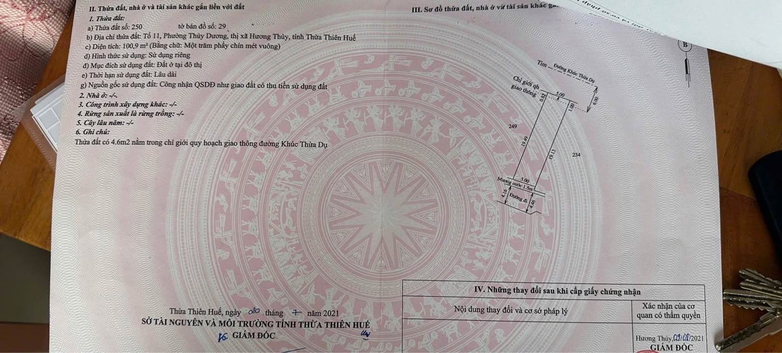 Đất 2 mặt tiền Khúc Thừa Dụ, Thủy Dương, Huế - Giá 2 tỷ, pháp lý rõ ràng!