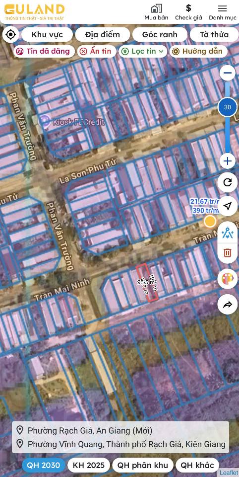 Đất mặt tiền Trần Mai Ninh, Vĩnh Quang 95m² giá 1.39 tỷ - Vị trí đẹp, sổ đỏ chính chủ!