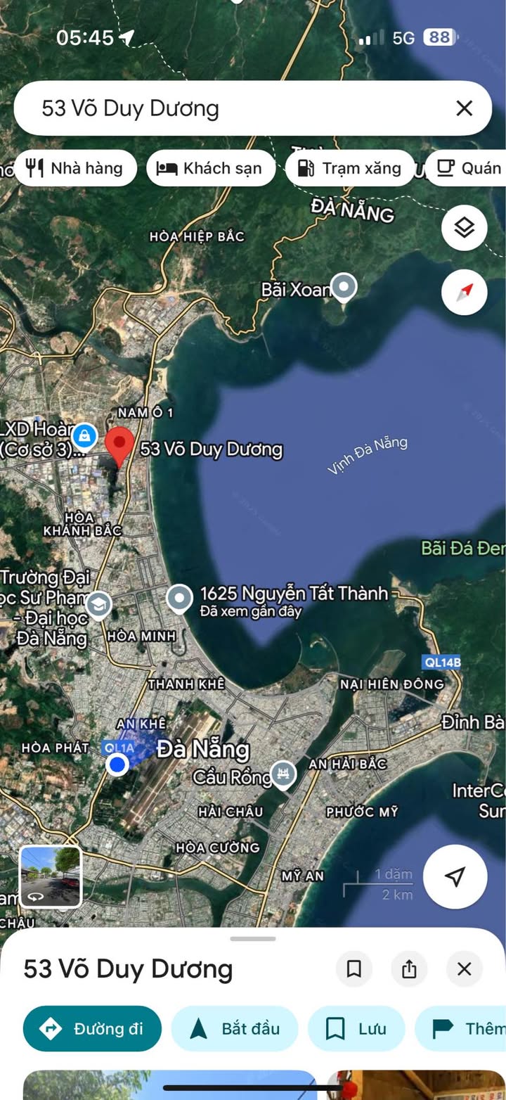 Đất nền 250m² đường Võ Duy Dương, Hòa Minh - Tiềm năng kinh doanh nhà hàng