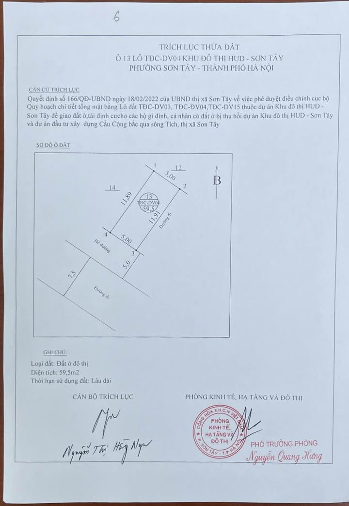 Đất nền Sơn Tây 59.5m² giá rẻ - Sổ đỏ chính chủ, lô góc 2 mặt tiền!