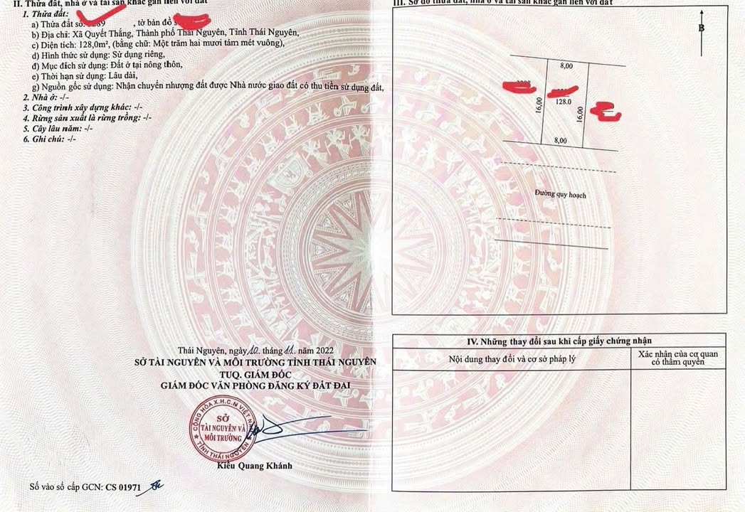 Đất thổ cư phường Quyết Thắng 128m² giá 3.84 tỷ - Mặt tiền 8m thuận lợi!