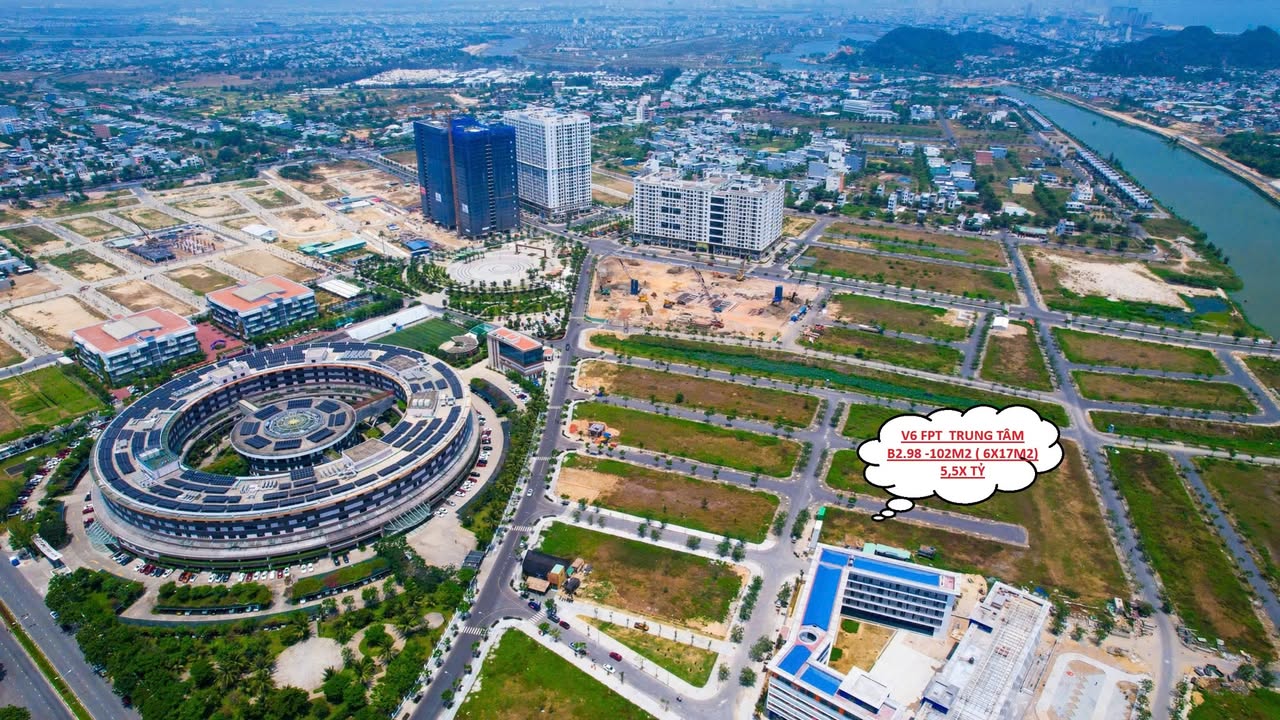 Đất nền trung tâm V6 KĐT FPT City Đà Nẵng 102m² giá 5.5 tỷ - Sổ hồng chính chủ!