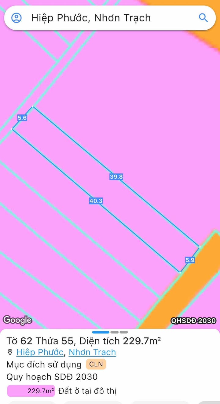 Đất nền hẻm 1 xẹc đường Hùng Vương, thị trấn Hiệp Phước, 229.7m² - Giá bán nhanh chỉ 2 tỷ!