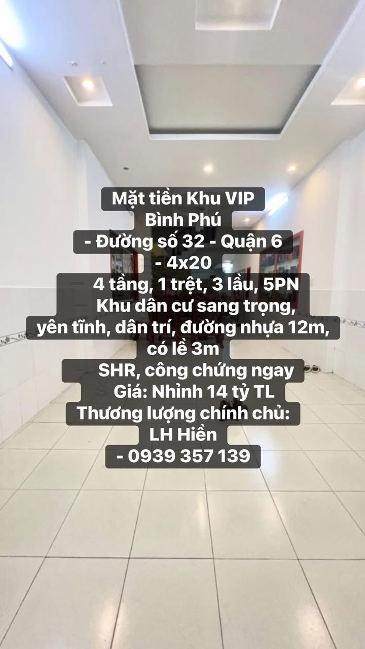 Mặt tiền FrontHouse tại Bình Phú - Quận 6 - 80m² giá 14 tỷ - Giao dịch ngay!