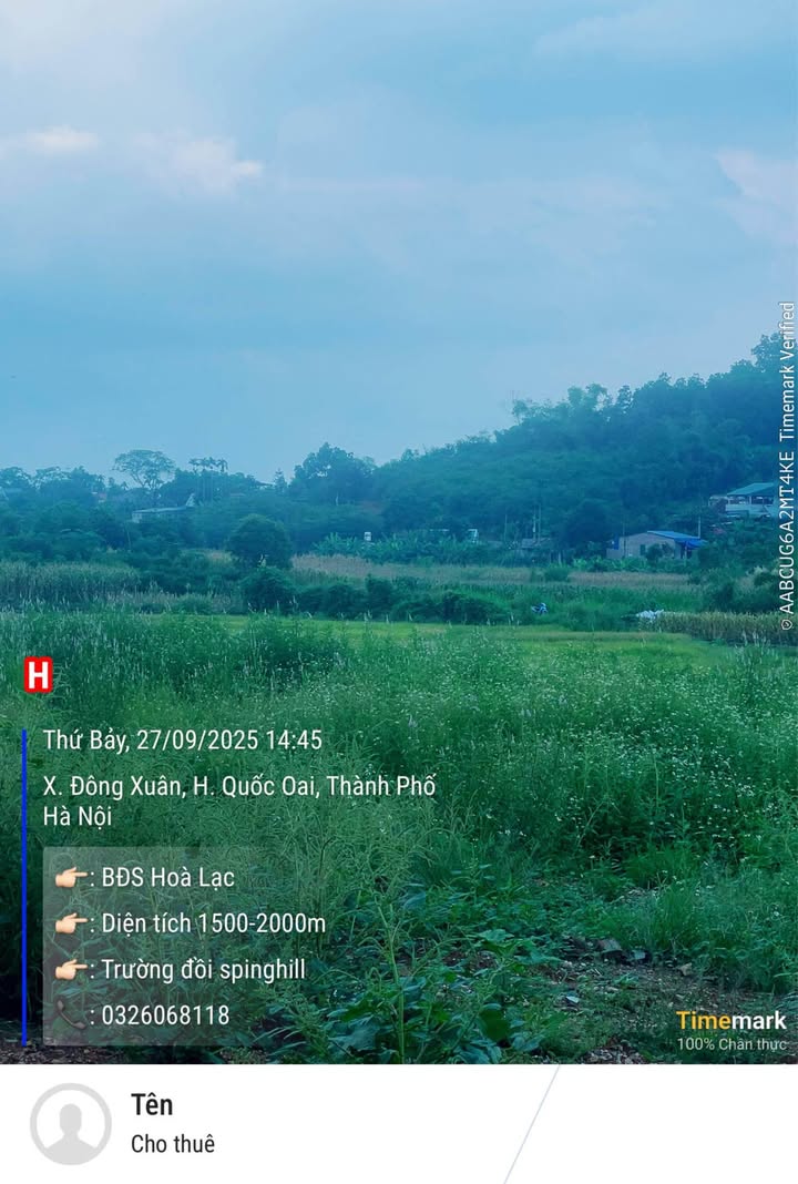 Đất nghỉ dưỡng Viên Nam, Yên Xuân, Quốc Oai 1750m² giá 14 tỷ - Cơ hội đầu tư hiếm có!