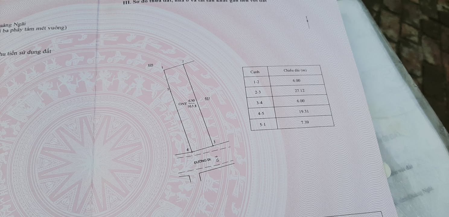 Đất thổ cư Tịnh Châu, Sơn Tịnh, Quảng Ngãi 163m² - Thích hợp xây dựng nhà ở