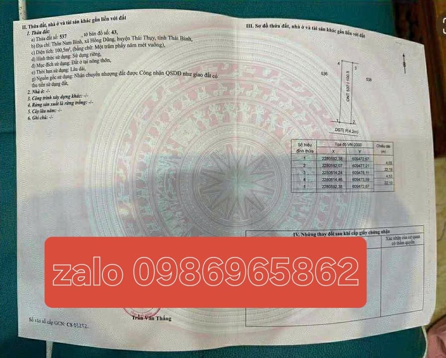 Đất thổ cư 100m² và 300m² ao tại Hồng Quỳnh - Giá thỏa thuận hấp dẫn!