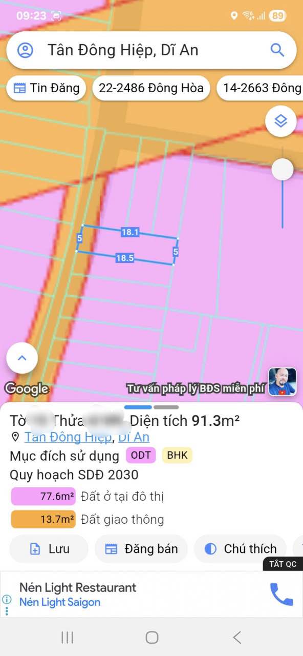 Đất nền đẹp 91,3m² tại Tân Đông Hiệp, Dĩ An - Giá 2,8 tỷ thương lượng!