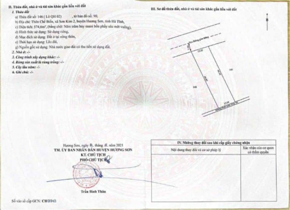 Đất thổ cư thôn Chế Biến, Sơn Kim 2, 516m² - Giá thỏa thuận siêu hấp dẫn!