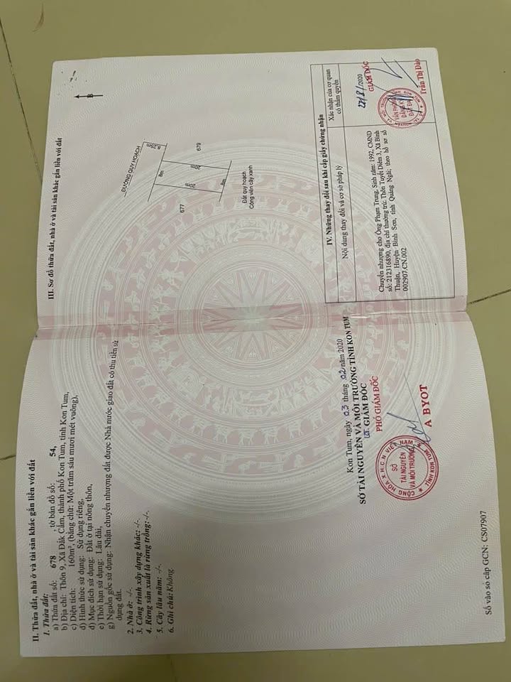 Đất thổ cư phường Lê Lợi, Kon Tum 200m² giá 900 triệu - Sổ đỏ chính chủ, đường ô tô