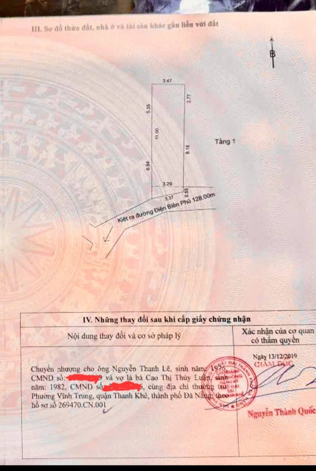 Nhà phố cho thuê 40.2m² tại Kiệt Điện Biên Phủ, Thanh Khê - Giá 2.65 tỷ, Đầu tư sinh lời!