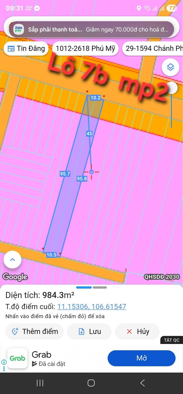 Đất 2 mặt tiền đường 7B, Mỹ Phước, Bến Cát 950m² - Pháp lý rõ ràng, kinh doanh đa ngành!