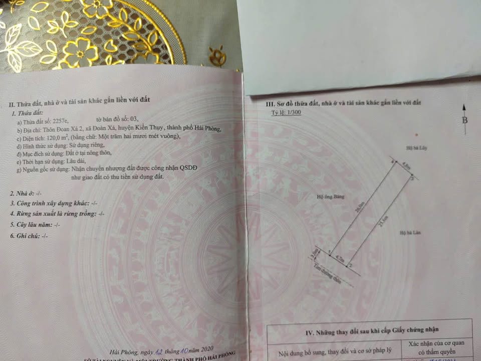 Lô đất 120m² Đoàn Xá 2, Kiến Thụy, Hải Phòng - Giá hấp dẫn, sổ đỏ chính chủ!